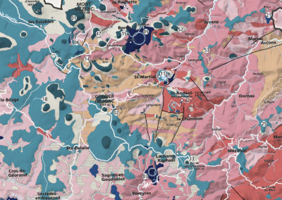 Carte géologique simplifiée des Monts d’Ardèche